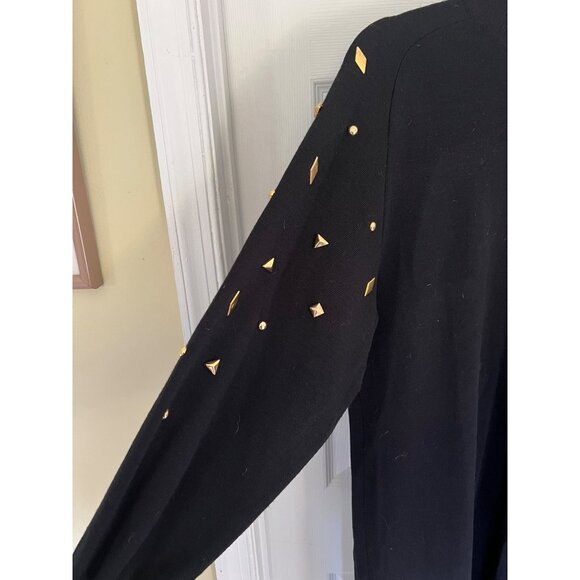 Vintage 80's Arthur Kohler Black Long Sleeve Knee Length Wool Blend Dress Size 1 - Picture 3 of 11